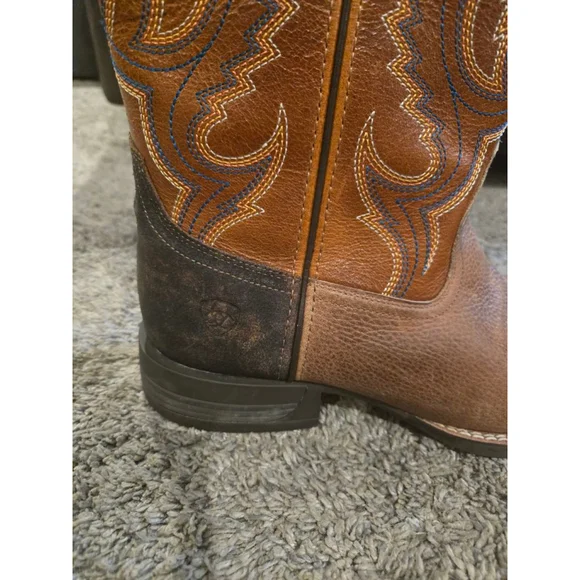 Ariat Steadfast Performance Western Boots Brown & Blue Cowboy Boots Size 10.5 - Picture 10 of 16
